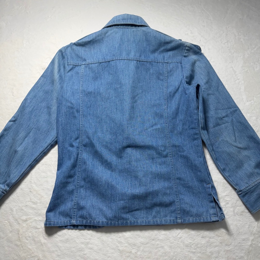 Vintage Levis Orange Tab Denim Mens Long Sleeve Button Up Blue Cotton Size M - Picture 2 of 12